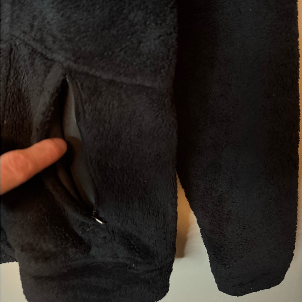 The North Face Fuzzy Fleece Full Zip Embroidered Jacket Black Womens Size Medium - Picture 6 of 14